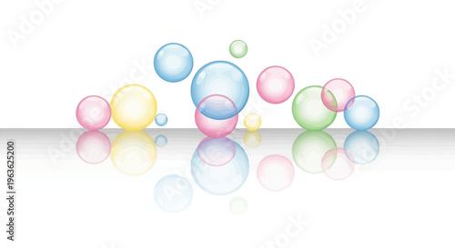 Colorful Bubbles Floating in Air.