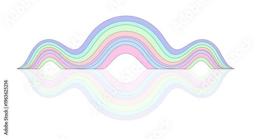 Colorful Rainbow Wavy Abstract Design Element.