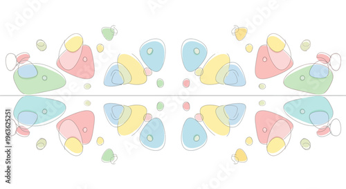 Colorful hearts and shapes pattern.