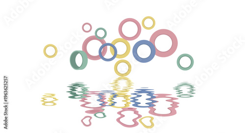 Colorful Rubber O Rings Scattered.