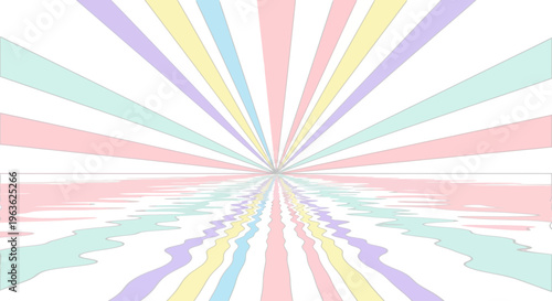 Colorful Pastel Sunburst Graphic Design Element.