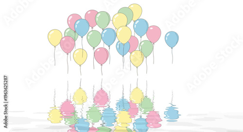Colorful Balloons Floating in Air.