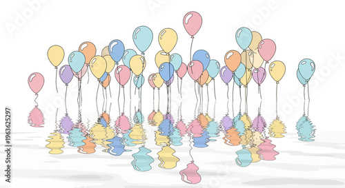 Colorful Balloons Floating in Air.