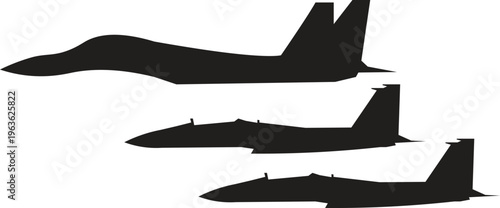 Military Fighter Jet Vector Illustration  Aircraft Icon Symbol Collection Flat Design.01