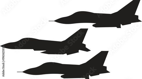Military Fighter Jet Vector Illustration  Aircraft Icon Symbol Collection Flat Design.01