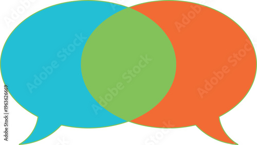Vibrant speech bubbles in conversation, colorful dialogue concept