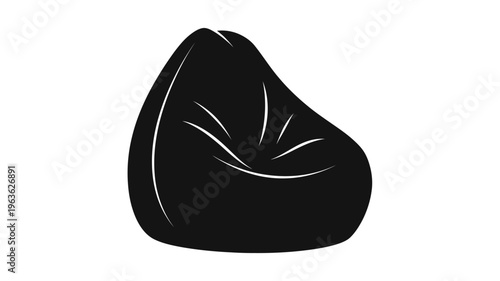 Black beanbag chair design with a striking dark silhouette