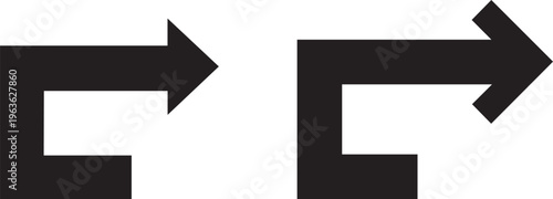 Two black arrows pointing in opposite directions