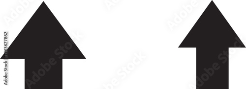 Two black arrows pointing upwards on a white background