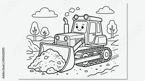 Bulldozer Construction Heavy Equipment Machine.