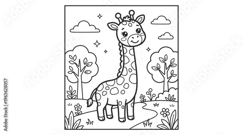 giraffe standing in a field.