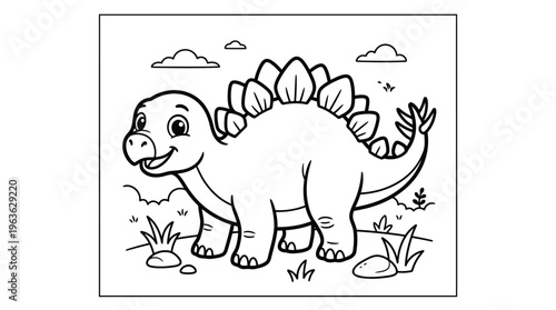 Stegosaurus dinosaur with spiky back.