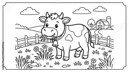 A cow standing in a field.