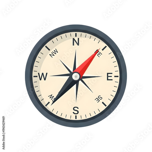 Free Download Vector illustration of a compass with a red needle on a transparent background - GFXLoad