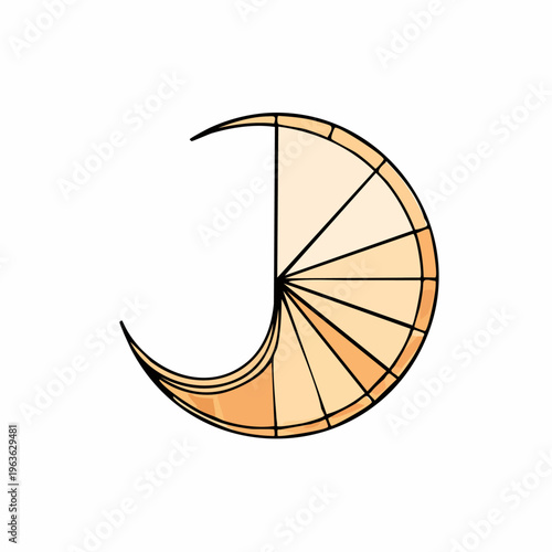 Crescent Moon Phase Diagram Illustration.