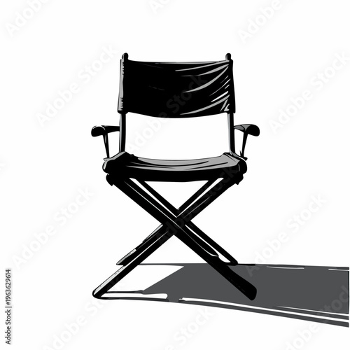 Black Director Chair with Canvas Seat.