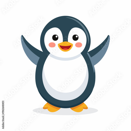 Fröhlicher Pinguin winkt