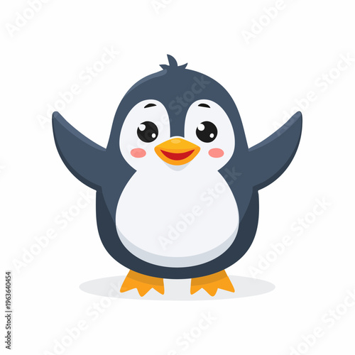 Fröhlicher Pinguin winkt