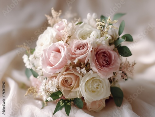 Beautiful Flower Bouquet Arranged With Different Types of Roses and Greenery ...