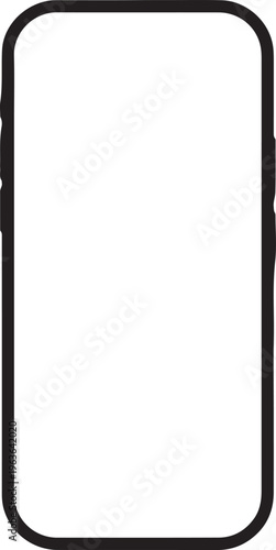 Sleek Modern Smartphone Outline for App Display and Technology Concept Branding