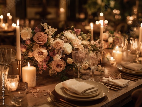 Beautiful Birthday Cake With Flowers and a Happy Birthday Sign on a Table