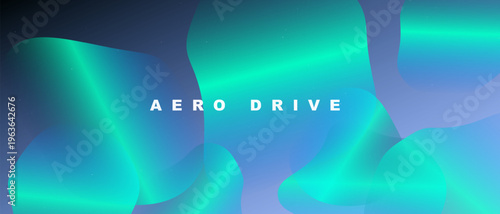 Abstract Fluid Gradient Shapes with Glow Effect on Dark Background Vector Design