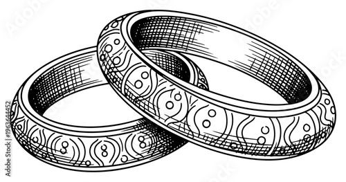 Hand drawn decorative Indian bangles pair vector illustration
