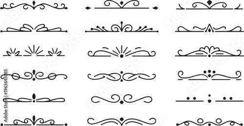 Classic Flourish Dividers and Swirl Text Separators for Elegant Design