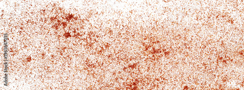 Close up pile of red paprika powder flying isolated on white background and texture, clipping path, macro