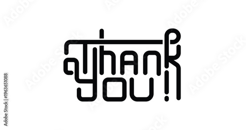 Thank you text inscription calligraphy with smooth lines. Great for Wedding card, banner, postcard and Thank You Card