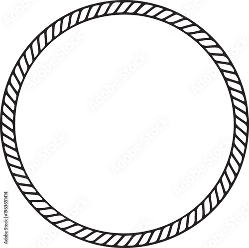 Nautical Rope Circle Frame for Maritime Themed Design Elements