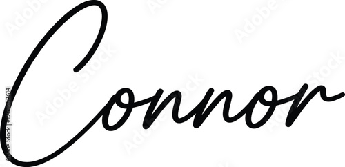 The elegant signature of the name Connor in black cursive script on a white background