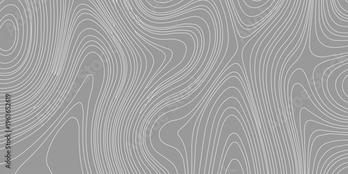 gray topographic contour line map pattern background, seamless abstract wavy texture, minimal terrain elevation design