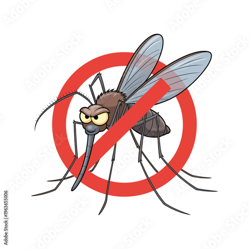 Stop meaning by bees or mosquitos and insects isolated on white background