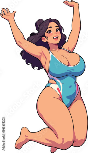 donna in varie pose illustrazione in costume da bagno in biancheria intima o vestita vettoriale