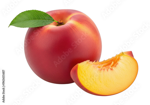 Freshly sliced peach showcasing its vibrant inner flesh and juicy texture