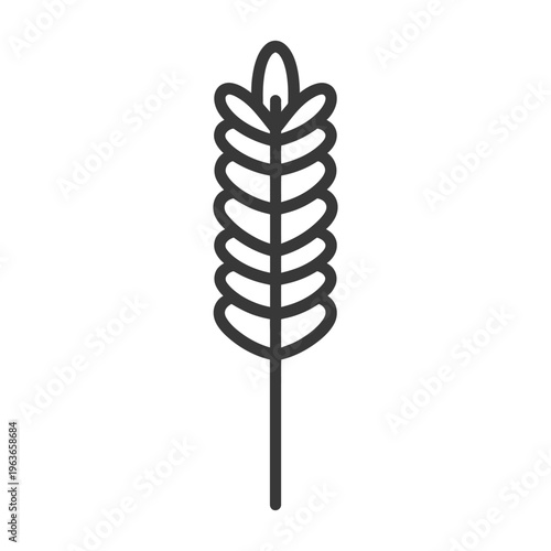 An abstract line drawing of a stalk of grain