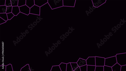 Cybernetic Glowing Cell Structure with Copy Space