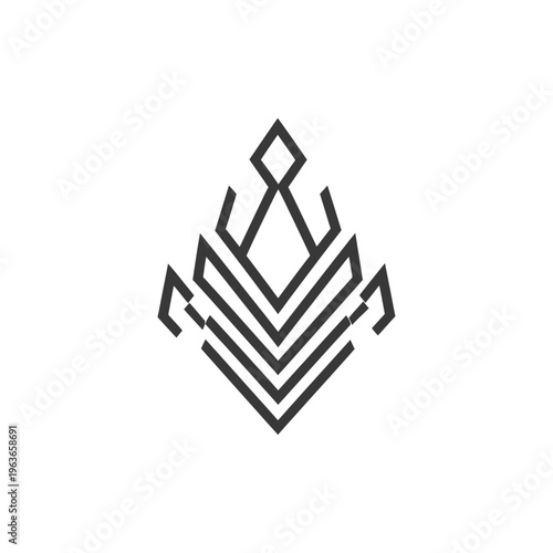 A symmetrical abstract geometric design with a modern appearance