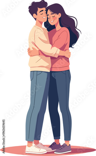 due persone che si abbracciano uomo donna amici amanti parenti fidanzati marito e moglie vettoriale