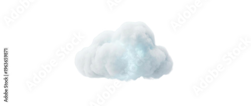 Realistic White Cloud Isolated on White Background