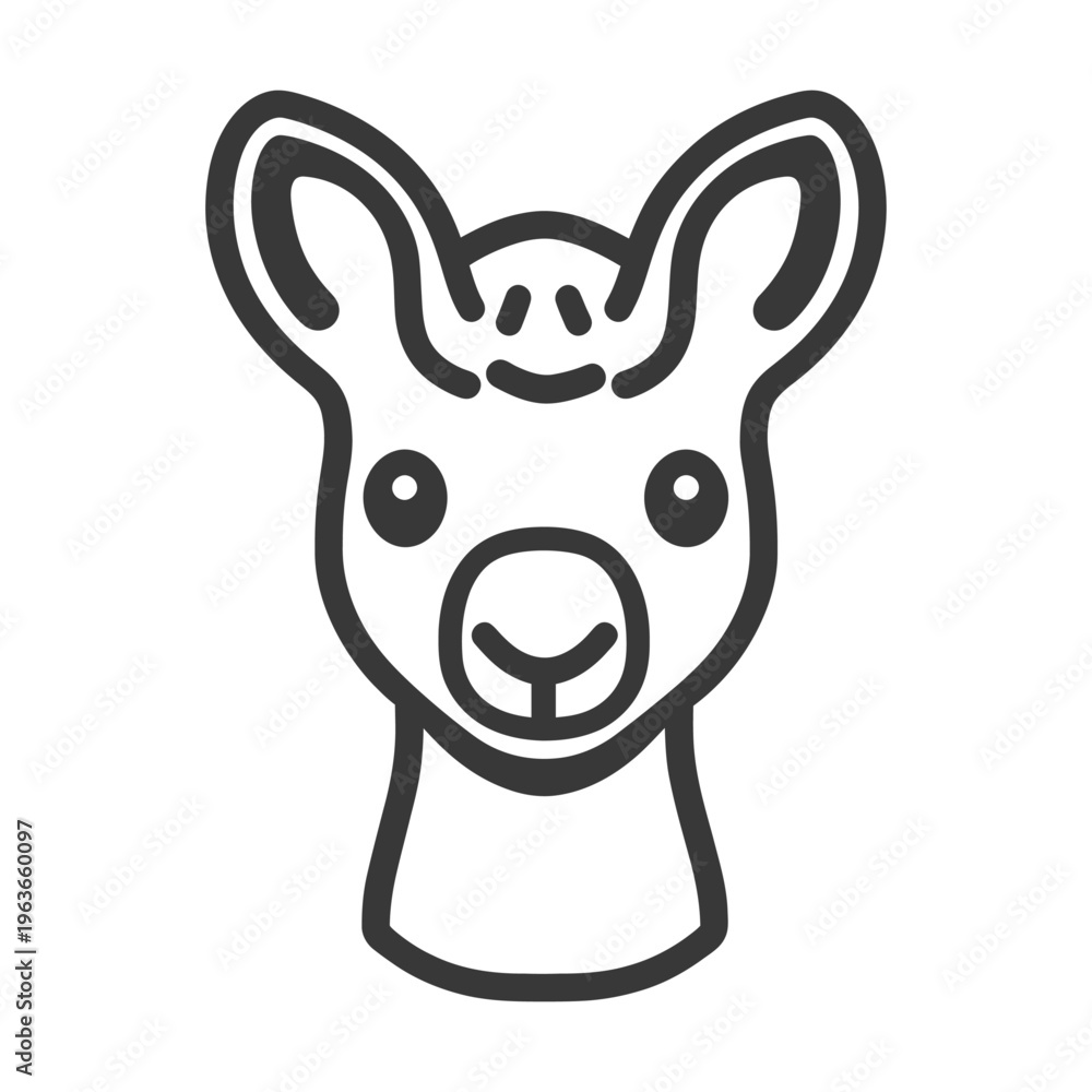 Fototapeta premium A Simple Vector Illustration Of A Friendly Looking Alpaca Face