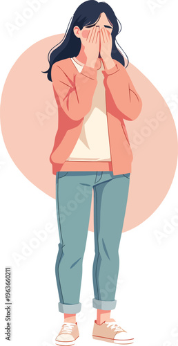 donna che piange triste delusa problemi di cuore vettoriale
