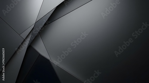Dark Abstract Geometric Background with Intersecting Panels – Modern Minimal Corporate and Technology Design