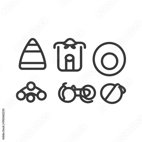 Black and white graphic icons displayed against a white background