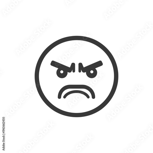 An animated round emoji expressing an intense emotion of anger