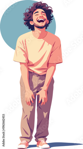 uomo o donna ragazzo o ragazza euforico vincita bello festa , balla o si sente bene vettoriale