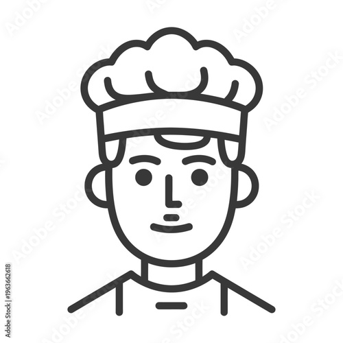 An Illustrated Image Depicts a Chef Looking Directly At Viewer