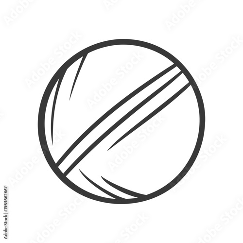 A simple illustration of a ball with diagonal parallel lines