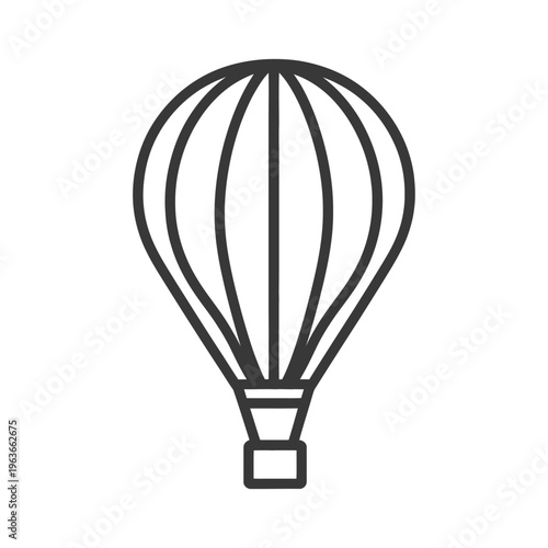 A stylized line drawing of a hot air balloon